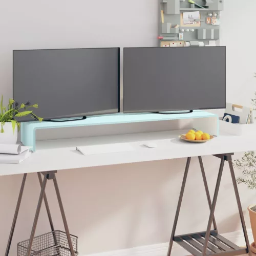 vidaXL zöld üveg TV állvány/monitor magasító 110 x 30 x 13 cm