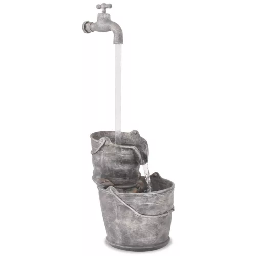 vidaXL műgyanta díszkút csappal és vödrökkel