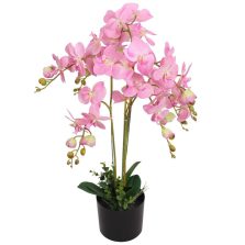 vidaXL cserepes rózsaszín műorchidea 75 cm