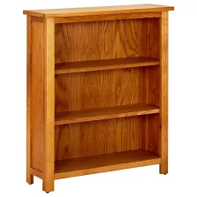   vidaXL 3 szintes tömör tölgyfa könyvespolc 70 x 22,5 x 82 cm