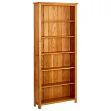   vidaXL 6 szintes tömör tölgyfa könyvespolc 80 x 22,5 x 180 cm