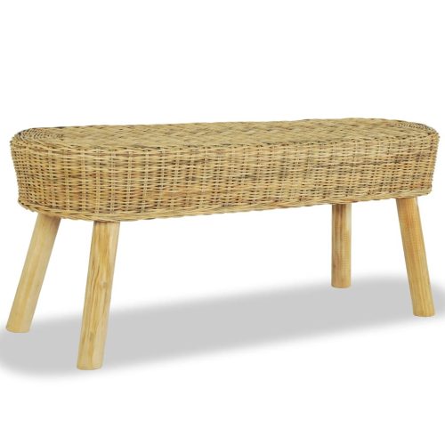 vidaXL előszoba pad természetes rattanból 110 x 35 x 45 cm