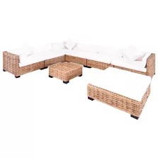 vidaXL 27 részes természetes rattan kanapészett