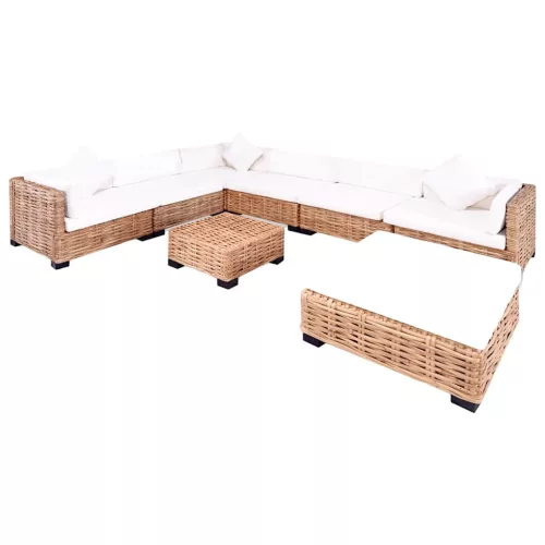 vidaXL 27 részes természetes rattan kanapészett