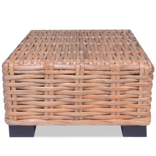 vidaXL természetes rattan dohányzóasztal 45 x 45 x 30 cm