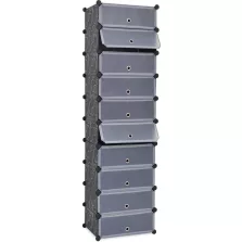 vidaXL fekete kombinálható cipőtároló 10 rekeszes