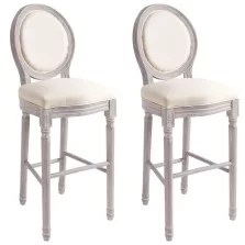 vidaXL 2 db fehér vászon bárszék