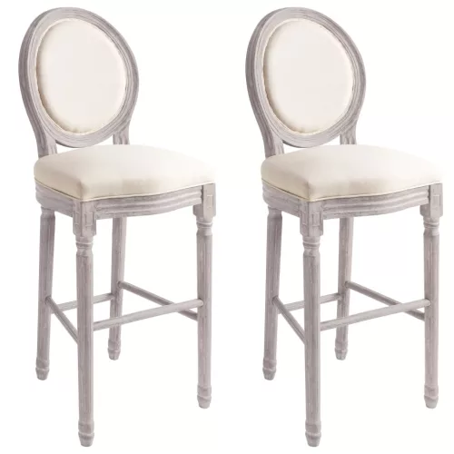 vidaXL 2 db fehér vászon bárszék