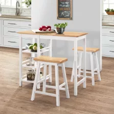 vidaXL 3 részes fehér MDF bárgarnitúra