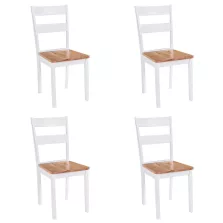 vidaXL 4 darab fehér tömör gumifa étkezőszék