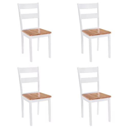 vidaXL 4 darab fehér tömör gumifa étkezőszék