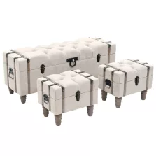   vidaXL 3 db tömör fa és acél tárolópad 112 x 37 x 45 cm