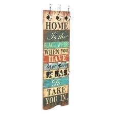   vidaXL falra szerelhető fogas 6 akasztóval 120 x 40 cm „HOME IS”