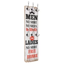   vidaXL falra szerelhető fogas 6 akasztóval 120 x 40 cm „MEN LADIES”