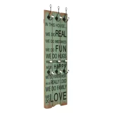   vidaXL falra szerelhető fogas 6 akasztóval 120 x 40 cm „HAPPY LOVE”