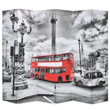   vidaXL fekete-fehér londoni busz mintás paraván 228 x 170 cm
