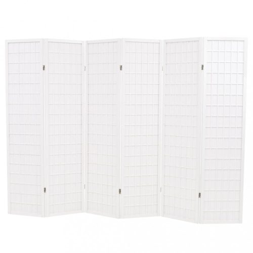 vidaXL 6 paneles, fehér, japán stílusú paraván 240 x 170 cm