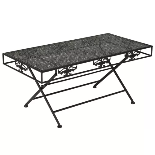 vidaXL vintage összecsukható fekete fém dohányzóasztal 100x50x45 cm