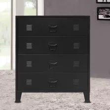   vidaXL ipari stílusú fekete fém fiókos szekrény 78 x 40 x 93 cm