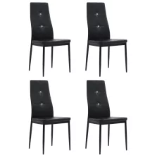vidaXL 4 db fekete műbőr étkezőszék