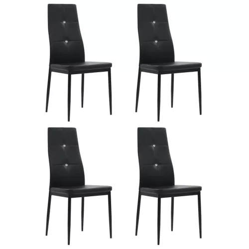 vidaXL 4 db fekete műbőr étkezőszék