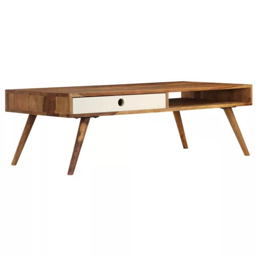 vidaXL tömör akácfából dohányzóasztal 110 x 50 x 35 cm