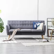   vidaXL 3 személyes világosszürke szövet kanapé 172 x 70 x 82 cm