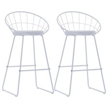 vidaXL 2 db fehér műbőr bárszék