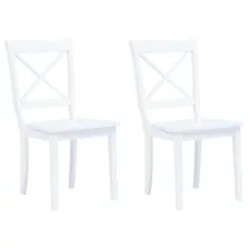 vidaXL 2 darab fehér tömör gumifa étkezőszék