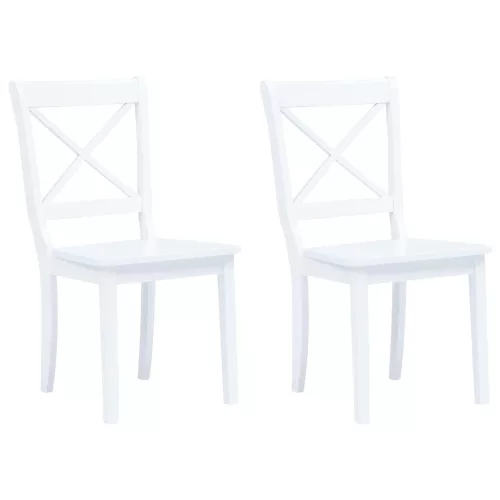 vidaXL 2 darab fehér tömör gumifa étkezőszék