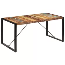   vidaXL tömör újrahasznosított fa étkezőasztal 160 x 80 x 75 cm