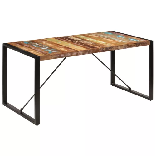 vidaXL tömör újrahasznosított fa étkezőasztal 160 x 80 x 75 cm