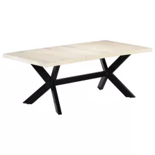   vidaXL fehér tömör mangófa étkezőasztal 200 x 100 x 75 cm