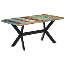   vidaXL tömör újrahasznosított fa étkezőasztal 160 x 80 x 75 cm