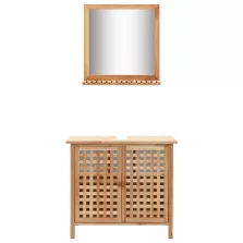 vidaXL tükrös tömör diófa mosdószekrény