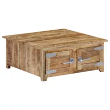 vidaXL tömör mangófa dohányzóasztal 70 x 70 x 30 cm