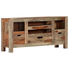   vidaXL szürke tömör akácfából tálalószekrény 100x30x50 cm