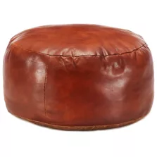 vidaXL sárgásbarna valódi kecskebőr puff 60 x 30 cm