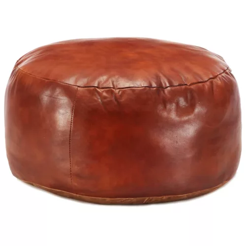 vidaXL sárgásbarna valódi kecskebőr puff 60 x 30 cm