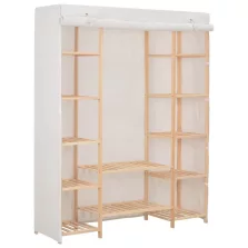vidaXL fehér szövet ruhásszekrény 135 x 40 x 170 cm