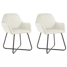 vidaXL 2 db krémszínű bársony étkezőszék