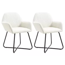 vidaXL 2 db krémszínű szövet étkezőszék