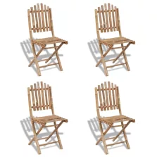 vidaXL 4 db összecsukható kültéri bambusz szék