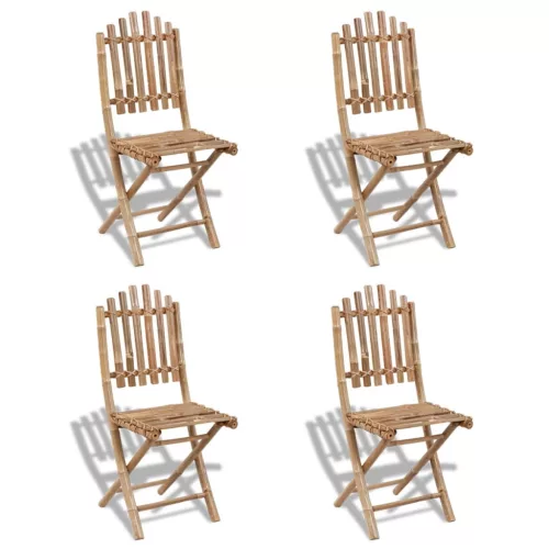 vidaXL 4 db összecsukható kültéri bambusz szék