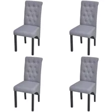 vidaXL 4 db világosszürke szövet étkezőszék
