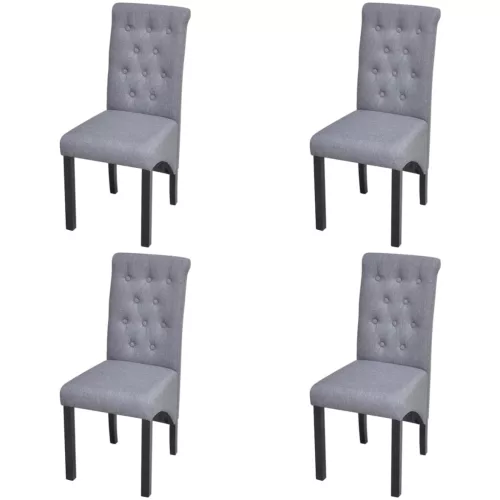 vidaXL 4 db világosszürke szövet étkezőszék