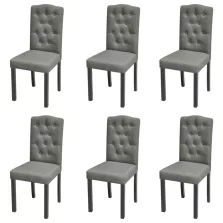 vidaXL 6 db szürke szövet étkezőszék