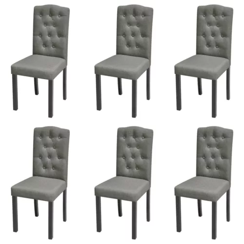 vidaXL 6 db szürke szövet étkezőszék