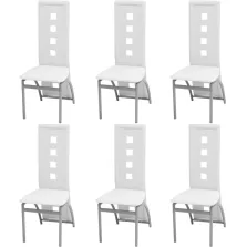 vidaXL 6 db fehér műbőr étkezőszék