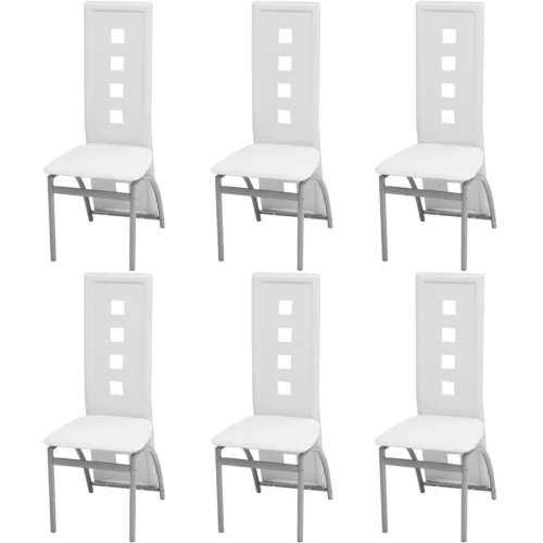 vidaXL 6 db fehér műbőr étkezőszék